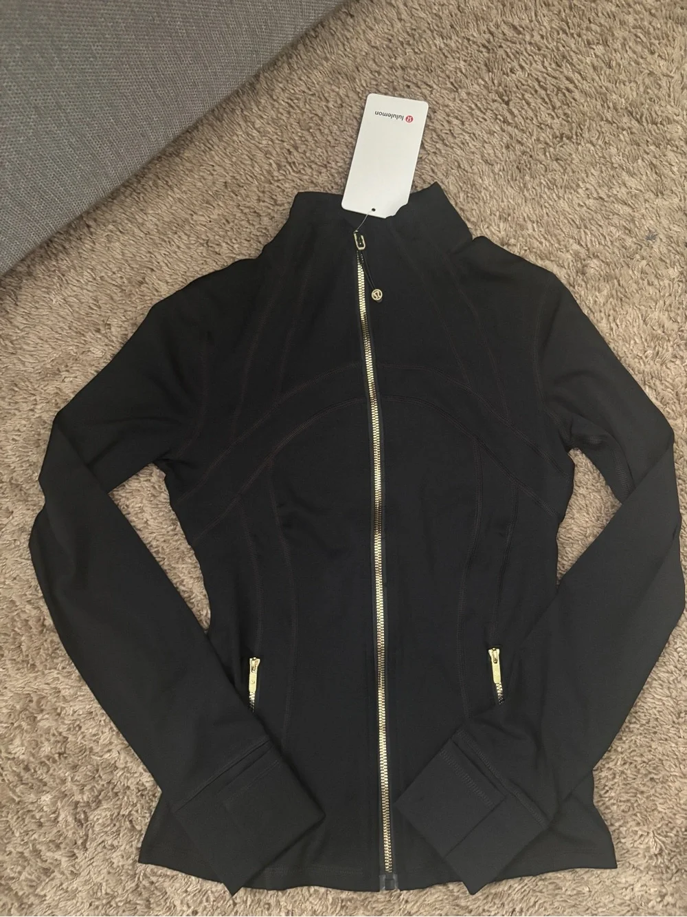 lululemon Black Athletic Jacket with Gold Zipper